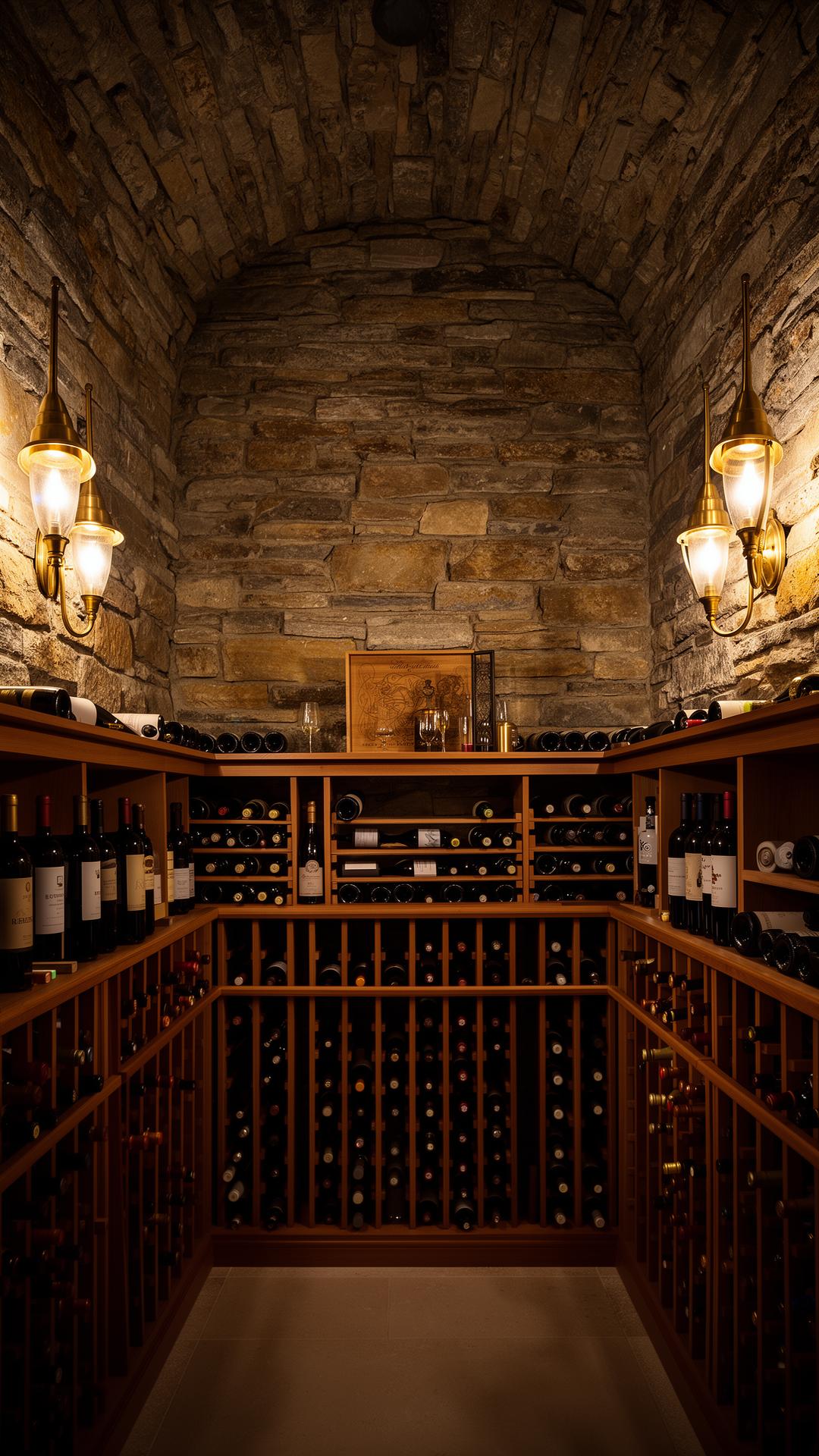 Private cellar with stone walls